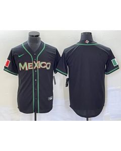 Men's Mexico Baseball Blank 2023 Black World Baseball Classic Stitched Jersey (Style 2)