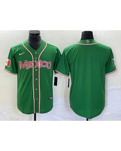 Men's Mexico Baseball Blank 2023 Green World Baseball Classic Stitched Jersey (2023)