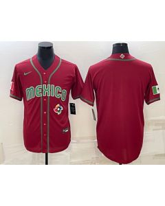 Men's Mexico Baseball Blank 2023 Red World Baseball Classic Stitched Jersey (2023)