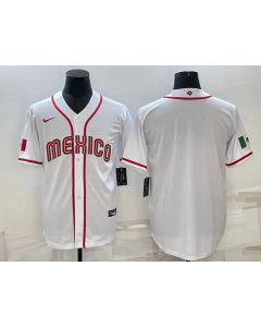 Men's Mexico Baseball Blank 2023 White World Baseball Classic Stitched Jersey (2023)