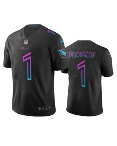 Men's Miami Dolphins #1 Tua Tagovailoa 2020 Black City Edition Stitched Jersey