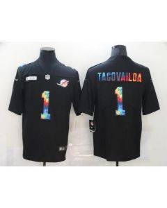 Men's Miami Dolphins #1 Tua Tagovailoa 2020 Black Crucial Catch Limited Stitched Jersey