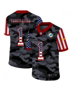 Men's Miami Dolphins #1 Tua Tagovailoa 2020 Camo USA Flag Limited Stitched NFL Jersey