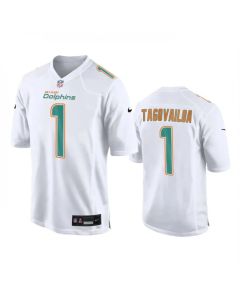 Men's Miami Dolphins #1 Tua Tagovailoa White Fashion Vapor Untouchable Stitched Football Jersey