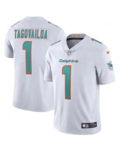 Men's Miami Dolphins #1 Tua Tagovailoa White Vapor Limited Stitched NFL Jersey
