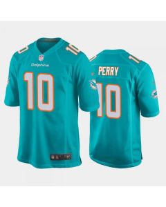 Men's Miami Dolphins #10 Malcolm Perry Aqua Stitched Jersey