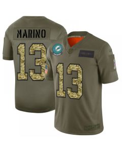 Men's Miami Dolphins #13 Dan Marino 2019 Olive/Camo Salute To Service Limited Stitched NFL Jersey
