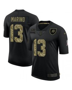 Men's Miami Dolphins #13 Dan Marino 2020 Black Camo Salute To Service Limited Stitched Jersey