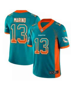 Men's Miami Dolphins #13 Dan Marino Aqua 2018 Drift Fashion Color Rush Limited Stitched NFL Jersey