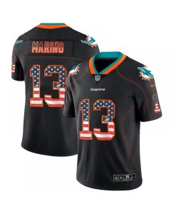 Men's Miami Dolphins #13 Dan Marino Black 2018 USA Flag Color Rush Limited Fashion NFL Stitched Jersey