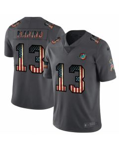 Men's Miami Dolphins #13 Dan Marino Grey 2019 Salute To Service USA Flag Fashion Limited Stitched NFL Jersey