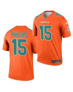 Men's Miami Dolphins #15 Jaelan Phillips 2021 Orange Inverted Legend Stitched Football Jersey