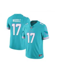 Men's Miami Dolphins #17 Jaylen Waddle Aqua 2023 F.U.S.E Vapor Limited Stitched Football Jersey (2023)
