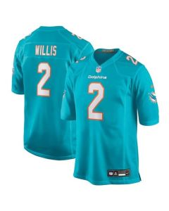 Men's Miami Dolphins #2 Malik Willis Aqua Game Jersey (Style 2)