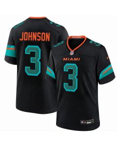 Men's Miami Dolphins #3 Chris Johnson Black 2026 NFL Draft Game Jersey
