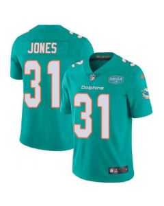 Men's Miami Dolphins #31 Byron Jones Aqua With 347 Shula Patch 2020 Vapor Untouchable Limited Stitched NFL Jersey