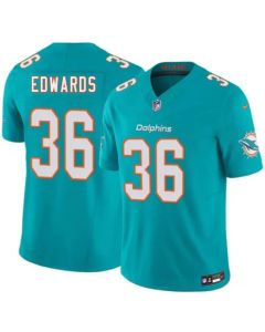 Men's Miami Dolphins #36 Donovan Edwards Aqua 2026 F.U.S.E. Vapor Limited Stitched Football Jersey (2026)