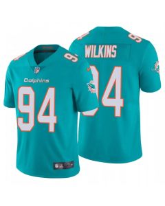 Men's Miami Dolphins #94 Christian Wilkins 2020 Aqua Vapor Limited Stitched Jersey