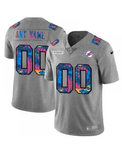 Men's Miami Dolphins ACTIVE PLAYER Custom 2020 Grey Crucial Catch Limited Stitched Jersey
