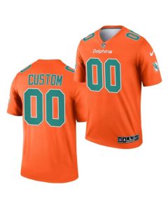 Men's Miami Dolphins ACTIVE PLAYER Custom 2021 Orange Inverted Legend Stitched Jersey