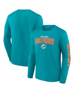 Men's Miami Dolphins Aqua Go the Distance Long Sleeve T-Shirt