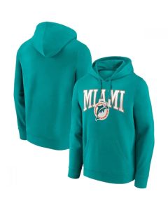 Men's Miami Dolphins Aqua Gridiron Classics Campus Standard Pullover Hoodie