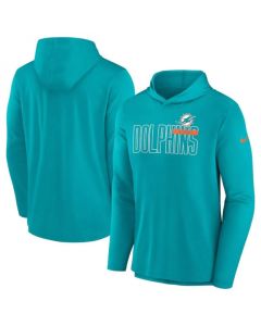 Men's Miami Dolphins Aqua Lightweight Performance Hoodie