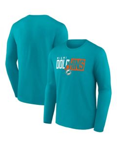 Men's Miami Dolphins Aqua One Two Long Sleeve T-Shirt