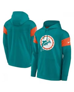 Men's Miami Dolphins Aqua Performance Pullover Hoodie