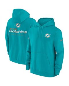 Men's Miami Dolphins Aqua Sideline Club Fleece Pullover Hoodie