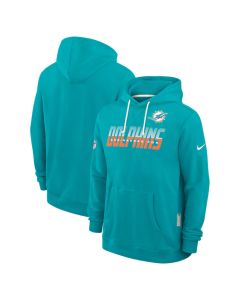 Men's Miami Dolphins Aqua Sideline Standard Issue Top Prospect Dri-FIT Hoodie