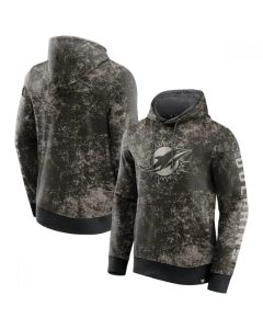 Men's Miami Dolphins Black/Gray Blackout Tonal Pullover Hoodie
