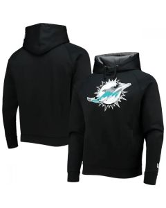 Men's Miami Dolphins Black Pullover Hoodie (Black)
