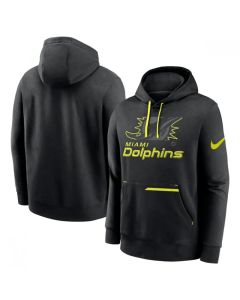 Men's Miami Dolphins Black Volt Pullover Hoodie