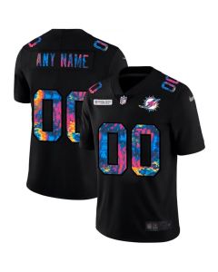 Men's Miami Dolphins Customized 2020 Black Crucial Catch Limited Stitched Jersey