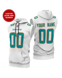 Men's Miami Dolphins Customized Limited Edition Sleeveless Hoodie