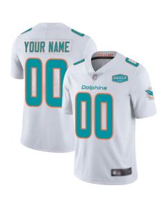 Men's Miami Dolphins Customized White With 347 Shula Patch 2020 Vapor Untouchable NFL Stitched Limited Jersey