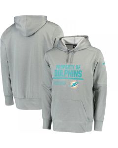 Men's Miami Dolphins Gray Circuit Property Of Performance Pullover Hoodie