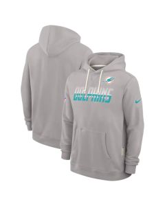 Men's Miami Dolphins Gray Sideline Standard Issue Top Prospect Dri-FIT Hoodie (Gray)