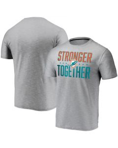 Men's Miami Dolphins Grey Charcoal Stronger Together T-Shirt