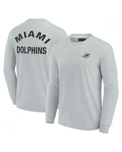 Men's Miami Dolphins Grey Signature Unisex Super Soft Long Sleeve T-Shirt