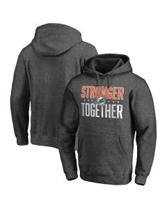 Men's Miami Dolphins Heather Charcoal Stronger Together Pullover Hoodie