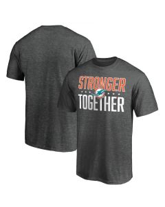 Men's Miami Dolphins Heather Charcoal Stronger Together T-Shirt
