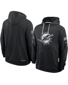 Men's Miami Dolphins Nike Black 2026 Salute to Service Sideline Dri-FIT Pullover Hoodie
