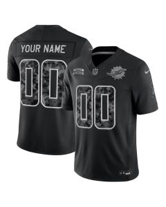 Men's Miami Dolphins Nike Black 2026 Salute to Service Vapor F.U.S.E. Limited Custom Jersey