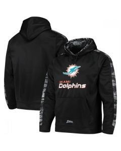 Men's Miami Dolphins Zubaz Black Tonal Oxide Pullover Hoodie