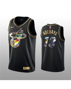 Men's Miami Heat #13 Bam Adebayo 2021/22 Black Golden Edition 75th Anniversary Diamond Logo Stitched Basketball Jersey