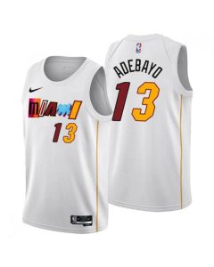 Men's Miami Heat #13 Bam Adebayo 2022/23 White City Edition Stitched Jersey
