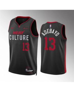 Men's Miami Heat #13 Bam Adebayo Black 2023/24 City Edition Stitched Basketball Jersey