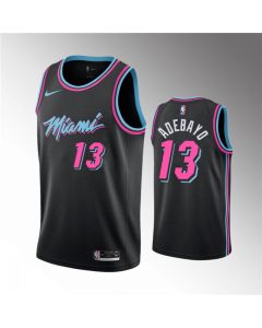 Men's Miami Heat #13 Bam Adebayo Black City Edition Stitched Jersey